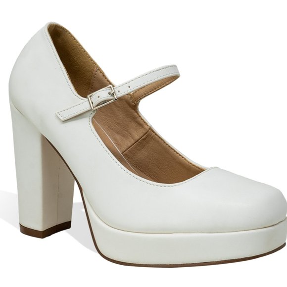 Women’s Vintage Chunky Platform Block Heel Mary Janes By Chase + Chloe - Picture 2 of 4